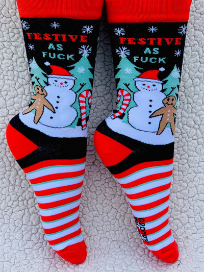 Festive AF Womens Crew Socks